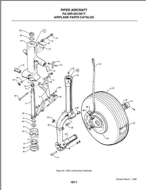 Piper Arrow landing gear — 1